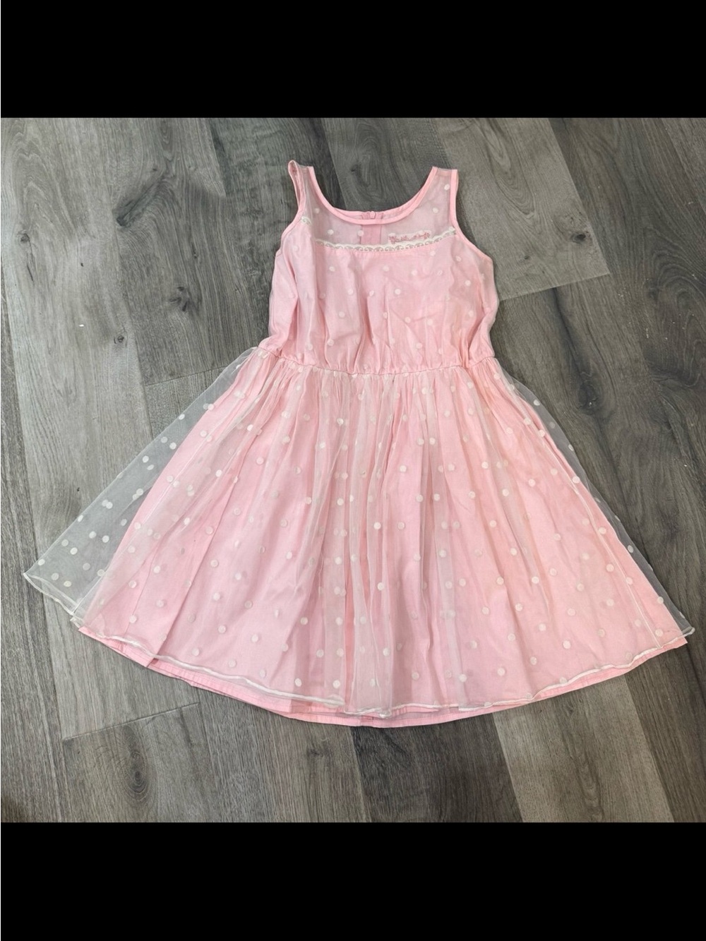 American Girl Pink Polka Dot Tulle Dress